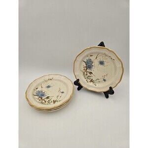 Vintage Mikasa Blue Daisies Salad Plates Pattern EB 804 Set Of 4‎ Japan 1980s